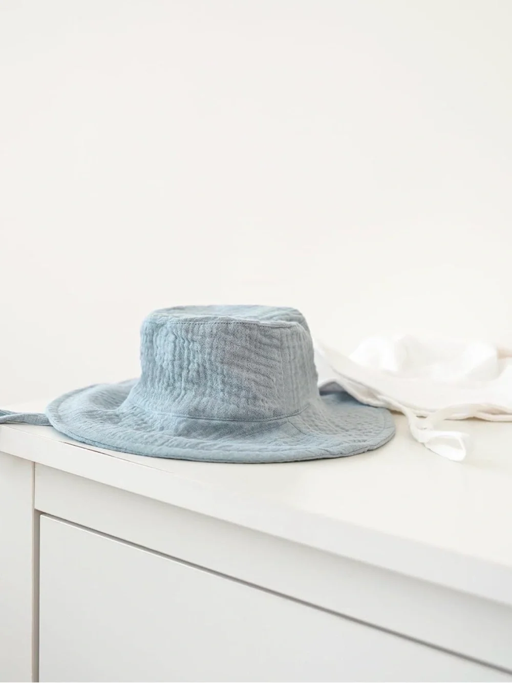 NIB 2-pack Baby Sun Hats - Muslin Cotton with Chin Strap